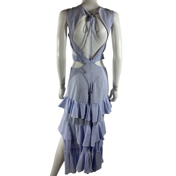 Patbo 'Melrose' Blue Polyester Cut Out Midi Dress Size 4 - Picture 3 of 4